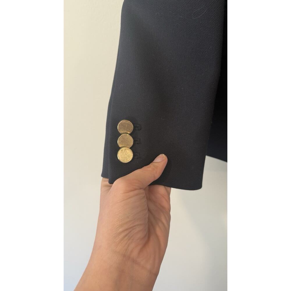 J.Crew Dover Double-Breasted 100% Wool Blazer Navy Blue Size 6 Petite 2824 - Picture 7 of 13